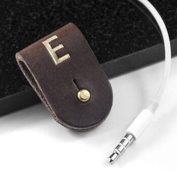 Monogrammed Leather Earphones Clip, 2 of 12