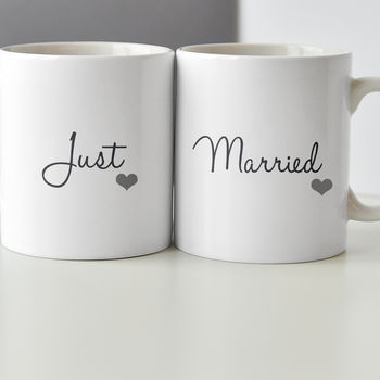 Just Married Personalised Mug Set, 3 of 4