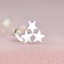 Gold Triple Star Cluster Stud Earrings, thumbnail 5 of 6