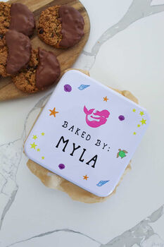Personalised Metal Square Mermaid Baking Tin, 3 of 3