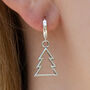 Sterling Silver Christmas Tree Earrings, thumbnail 3 of 6