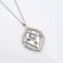 Blue Topaz Statement 925 Sterling Silver Necklace, thumbnail 1 of 3