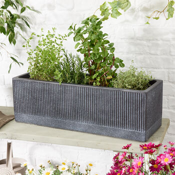 Charcoal Dusk Rib Planter, 3 of 6