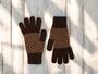 Men's Herringbone Lambswool Gloves In Mahogany, thumbnail 1 of 2