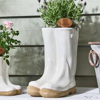 Two Personalised Welly Boots Planters Gift Set, 5 of 10
