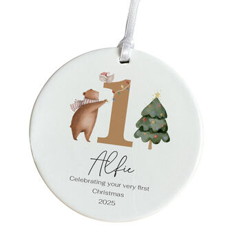 Personalised Gift Baby’s First Christmas Ceramic Ornament, 7 of 7