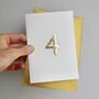 Handmade Gold Leaf 75th / Any Number Birthday Card, thumbnail 5 of 7