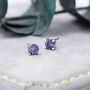 Amethyst Purple Cz Stud Earrings, thumbnail 2 of 11