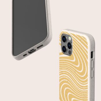 Yellow Swirl Biodegradable Phone Case, 4 of 8