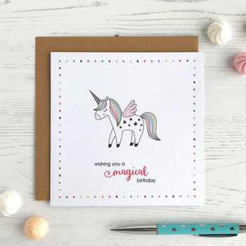 Unicorn Magical Birthday Card, 2 of 4