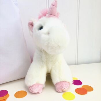 Fluffy Unicorn In Personalised Gift Bag, 3 of 3