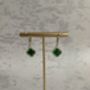 Emerald Four Leaf Clover Rhinestone Earrings, thumbnail 3 of 3