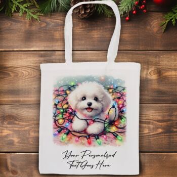 Personalised Bichon Freis In Christmas Lights, 5 of 9