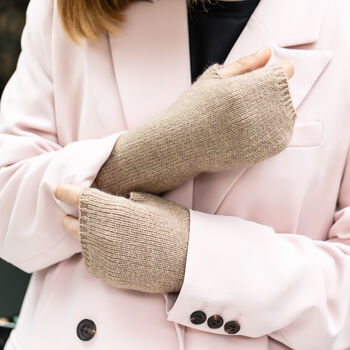 Cosy Knit Plain Colour Fingerless Gloves, 3 of 12