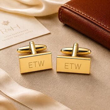 Personalised Gold Cufflinks, 6 of 10