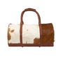 Pony Hair Leather Classic Duffle In Brown And White, thumbnail 4 of 8