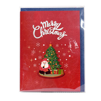 Merry Christmas Tree Pop Up Gift Cards With Santa, 5 of 5