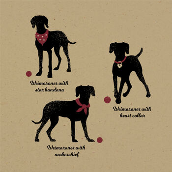 Personalised Weimaraner Print For One Or Two Dogs, 2 of 9
