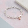 Solid Silver, Rose Or Gold Heart Or Star Charm Bracelet, thumbnail 2 of 8