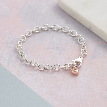 Solid Silver, Rose Or Gold Heart Or Star Charm Bracelet, 2 of 8