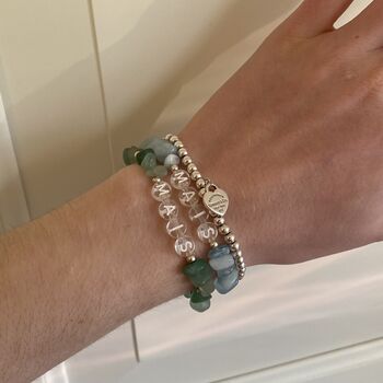 Personalised Clear Letter Crystal Bead Bracelet, 2 of 3