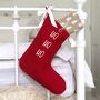 Ho Ho Ho Scandi Red Christmas Stocking, thumbnail 2 of 3
