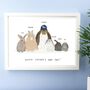 Personalised Rabbit Fathers Day Print, thumbnail 1 of 2