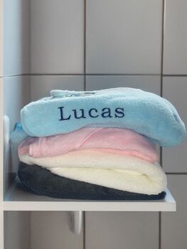 Personalised Embroidered Baby Towel With Animal Hood, 6 of 6