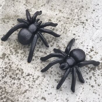 Set Of Two Solid Cast Iron Spiders In Gift Pouch, 2 of 4