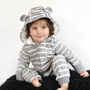 Personalised Stripy Baby Unisex Jumpsuit, thumbnail 4 of 7