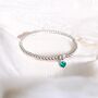 Sterling Silver May Heart Birthstone Bracelet, thumbnail 5 of 9