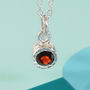 Garnet January Birthstone Sterling Silver Necklace, thumbnail 1 of 3