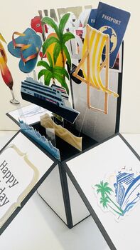 Personalisable Cruise Themed 3D Greeting/Gift Card, 5 of 7