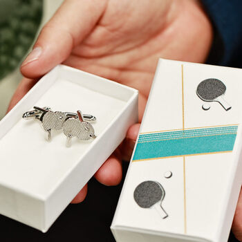 Playful Ping Pong Cufflinks In A Gift Box, 3 of 11