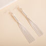 Long Silver Colour Flat Chain Tassel Drop Earrings, thumbnail 1 of 3