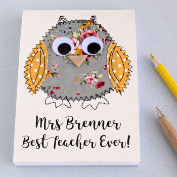 Personalised Teacher's Embroidered Notepad, 2 of 7