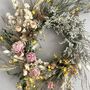 Wild Meadow Pink And Yellow Dried Flower Wreath, thumbnail 9 of 9