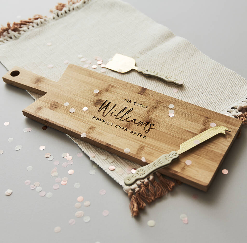 Wooden Personalised Wedding Chopping/Cheese Board, 1 of 6