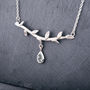 Sterling Silver Branch Necklace With Green Amethyst, thumbnail 1 of 3
