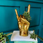 Rock On Sign Hand Vase Gold, thumbnail 3 of 5