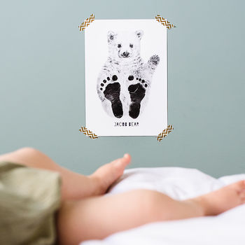 Personalised Baby Polar Bear Footprint Kit, 3 of 7