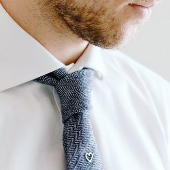 Geometric Heart Tie Pin. Wedding Tie Pin For Groom, 6 of 12