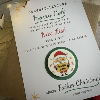 Father Christmas' Nice List Token Certificate, 2 of 4