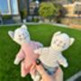Tiny Linen Girl Cat In Pink Dress, thumbnail 3 of 4