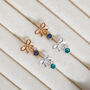 Sterling Silver Bow Birthstone Earrings, thumbnail 2 of 9