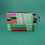 Small African Print Zip Pouch | Green Kente Kofi Print, thumbnail 2 of 4