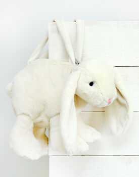 Cream Bunny Bag With Engraved Silver Heart Gift Boxed, 2 of 4