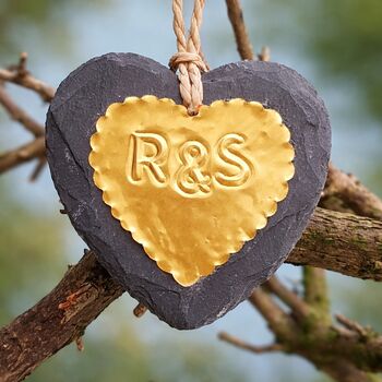 Personalised Golden Heart 50th Wedding Anniversary Gift, 9 of 9