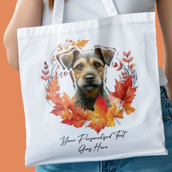 Personalised Dog Autumn Wreath Tote Bags, 10 of 12