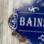 Large 51cm Blue French “Bain Douches” Bath Shower Metal Sign, thumbnail 2 of 8